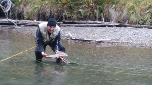 Randy with a big dry fly fish!